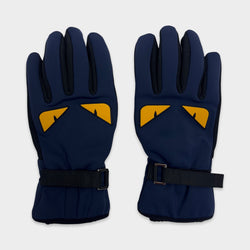 Fendi Men's Monster Eye Navy Gloves