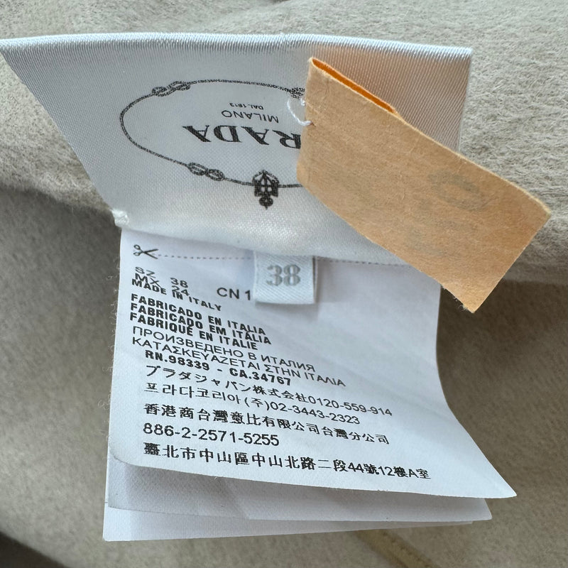 Prada Women's Wool, Angora and Cashgora Blend Beige Coat