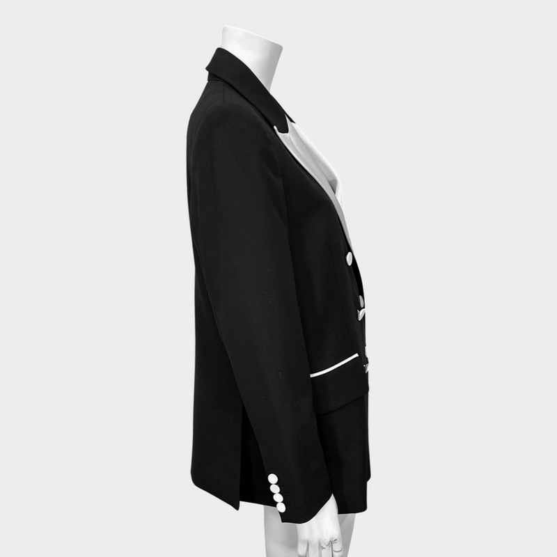 Racil women's black and white wool set of blazer and trousers