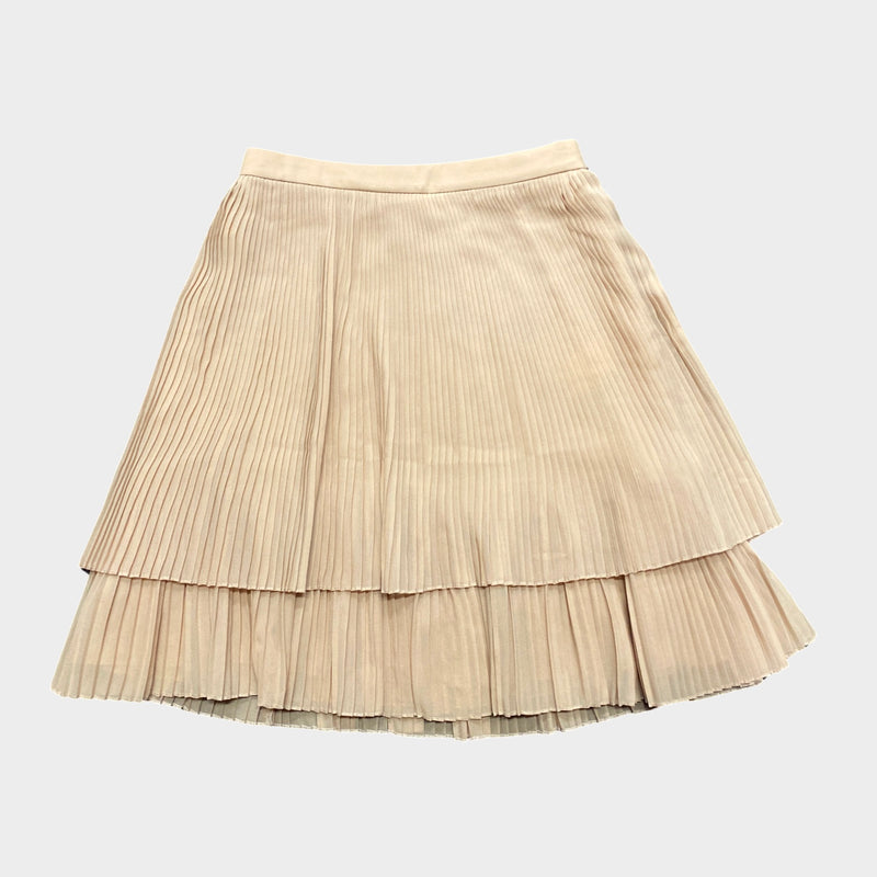 Celine peach pink silk chiffon pleated layered skirt
