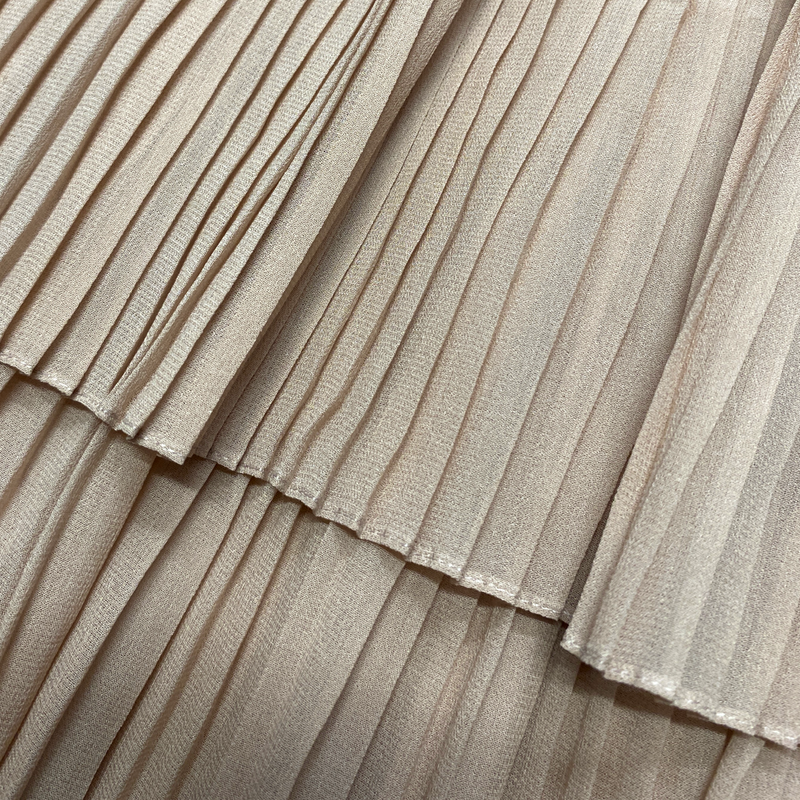 Celine peach pink silk chiffon pleated layered skirt