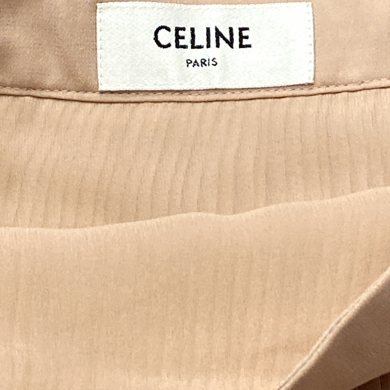 Celine peach pink silk chiffon pleated layered skirt