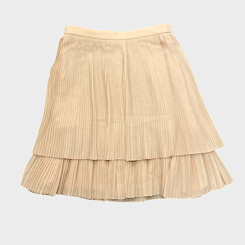 Celine peach pink silk chiffon pleated layered skirt
