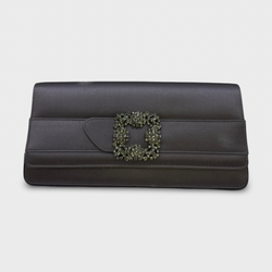 Manolo Blahnik women's Grey satin evening Clutch