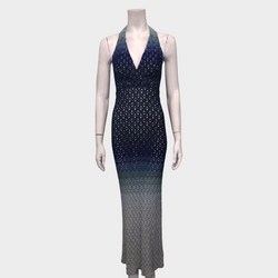 Missoni ombre blue glittery knitted maxi dress