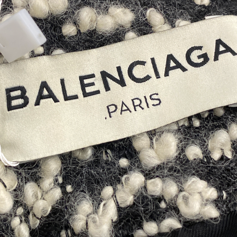 Balenciaga women's black and white tweed coat