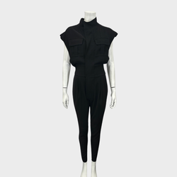 Alexandre Vauthier women's black polyester pleated jumpsuit