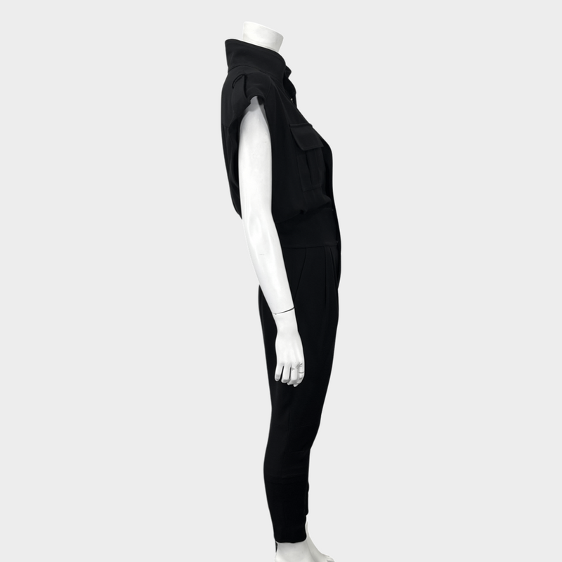 Alexandre Vauthier women's black polyester pleated jumpsuit