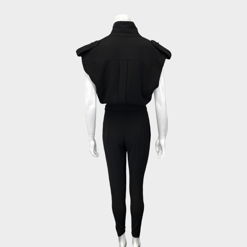 Alexandre Vauthier women's black polyester pleated jumpsuit