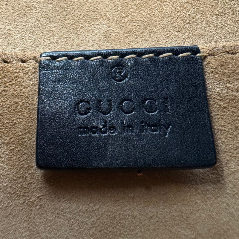 Gucci Women's Sylvie Black Leather Clutch with Gold Hardware