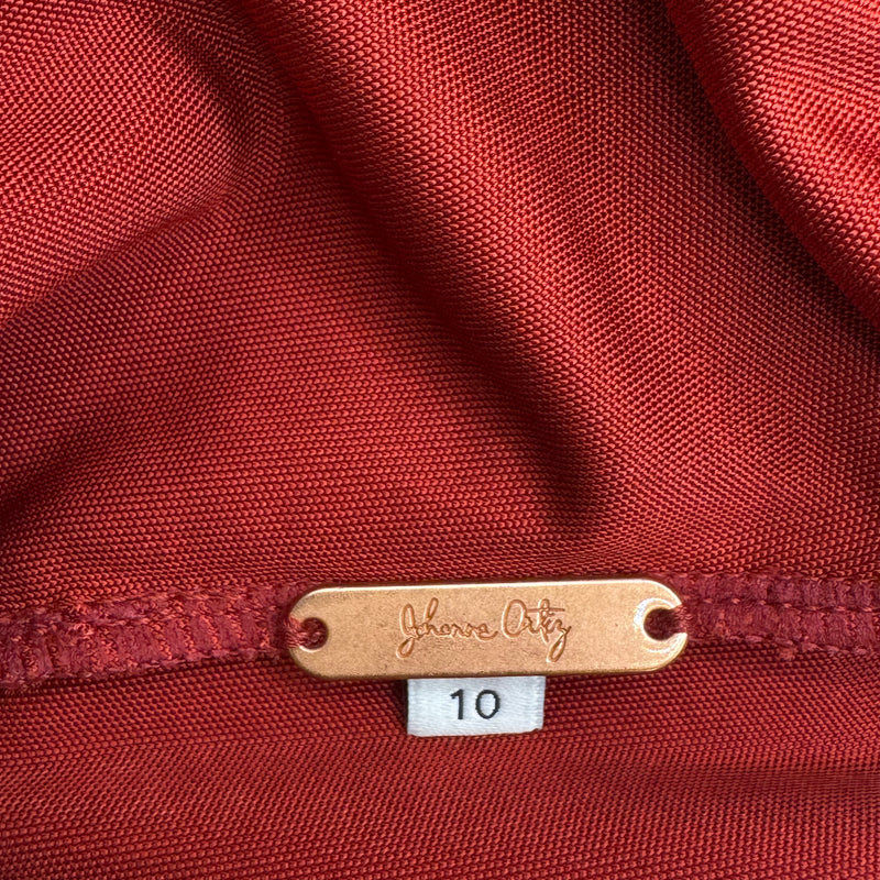 Johanna Ortiz Broken Arrow Stretch Red Viscose Long Dress