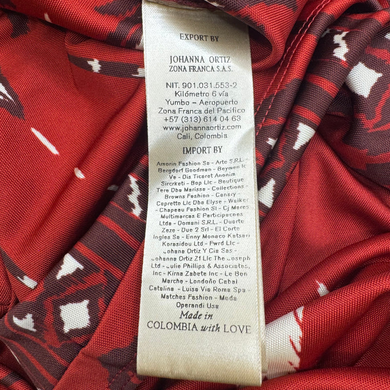 Johanna Ortiz Broken Arrow Stretch Red Viscose Long Dress