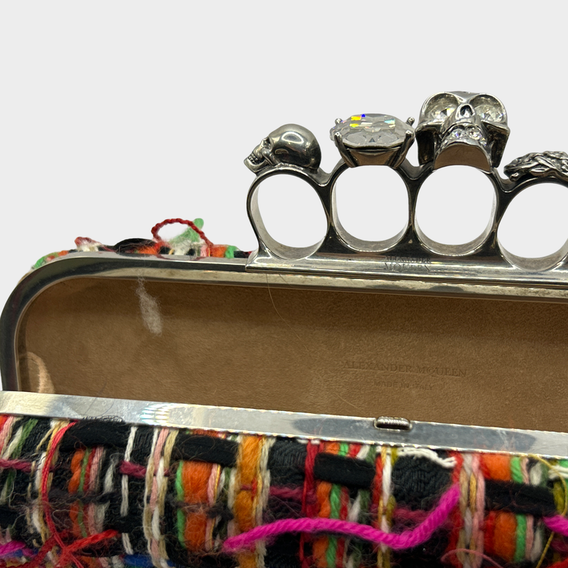 Alexander Mcqueen Women's Multicoloured Tweed Knuckleduster Clutch