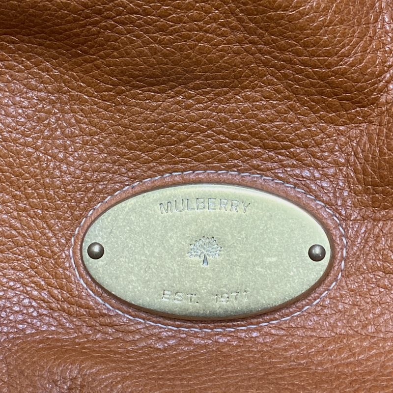 Mulberry women's tan leather tote handbag with short shoulder strap