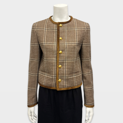 Celine Women's Brown Check Blazer