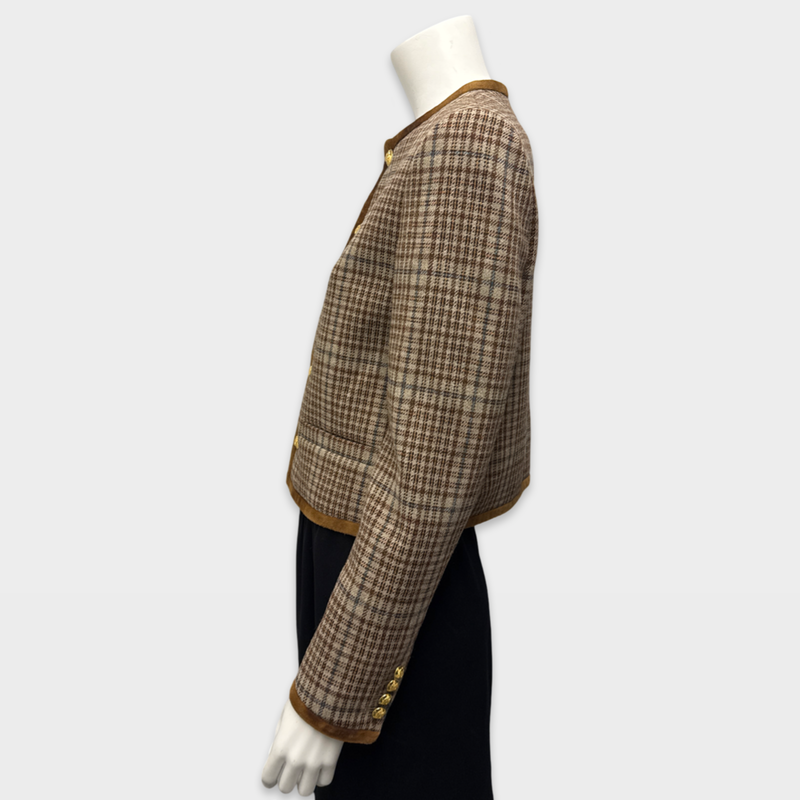 Celine Women's Brown Check Blazer