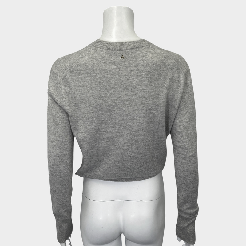 ALTUZARRA women's grey cashmere cropped nalini jumper