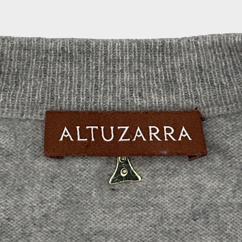 ALTUZARRA women's grey cashmere cropped nalini jumper