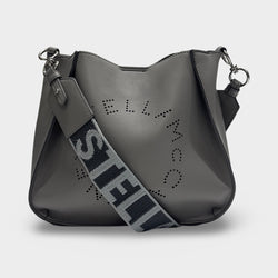 Stella McCartney Women's Eco Leather Gray Logo Shoulder Bag