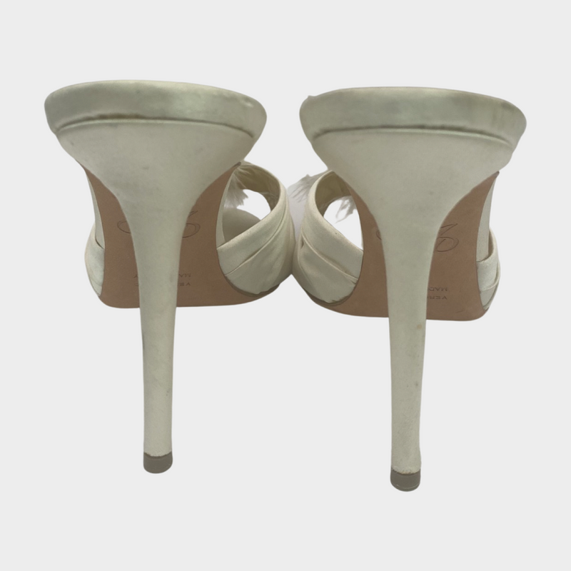 Agent Provocateur Enrica white satin mules