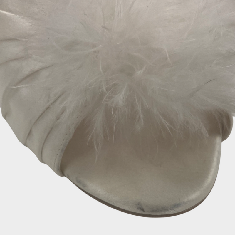 Agent Provocateur Enrica white satin mules