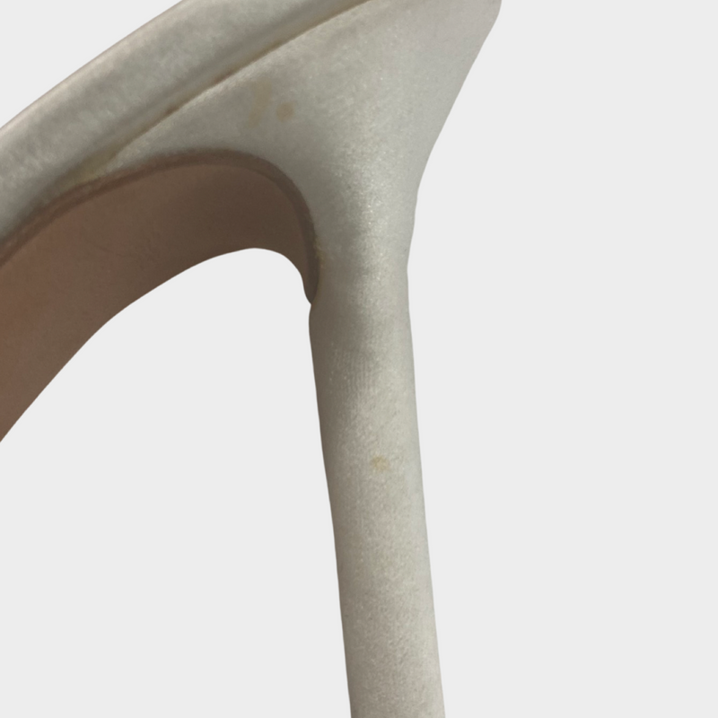 Agent Provocateur Enrica white satin mules