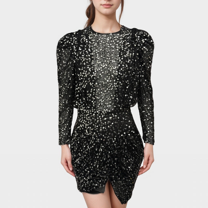 Isabel Marant Black glitter sequin mini dress