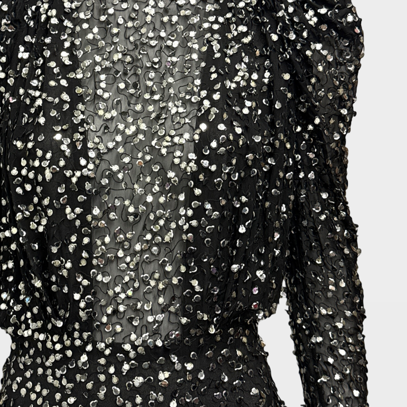 Isabel Marant Black glitter sequin mini dress