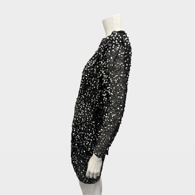 Isabel Marant Black glitter sequin mini dress