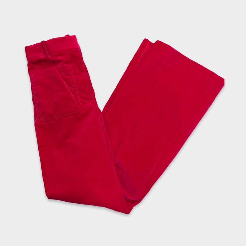 Victoria Beckham Women's Raspberry Pink Velvet Trousers