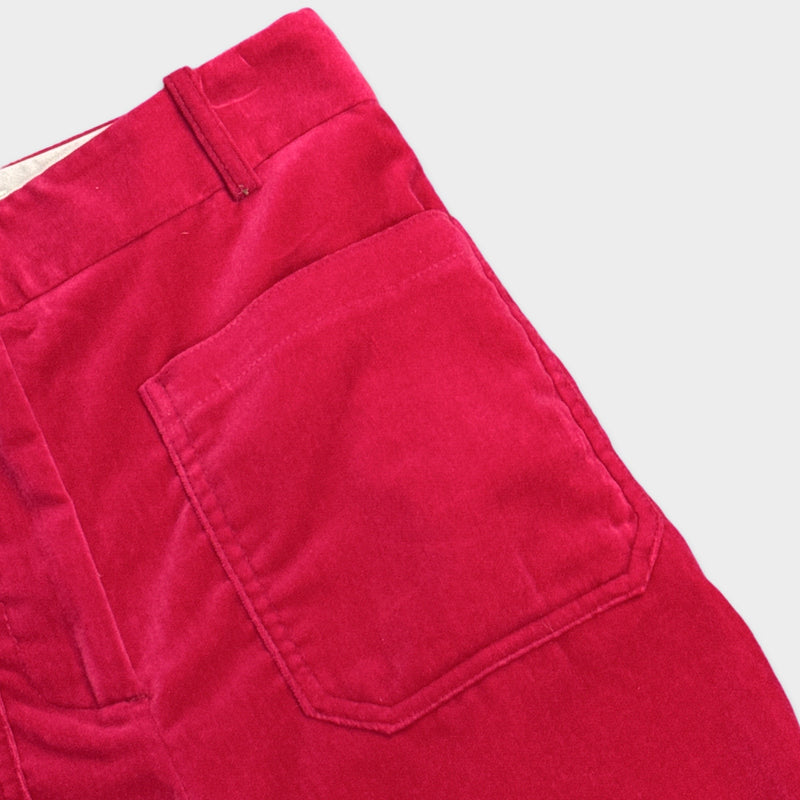 Victoria Beckham Women's Raspberry Pink Velvet Trousers