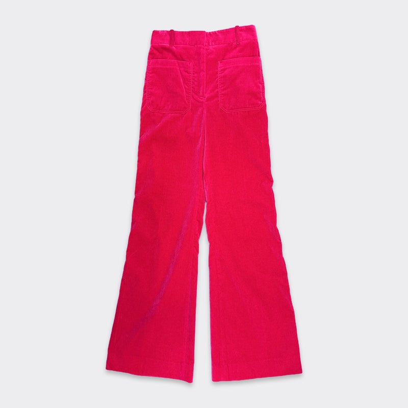 Victoria Beckham Women's Raspberry Pink Velvet Trousers