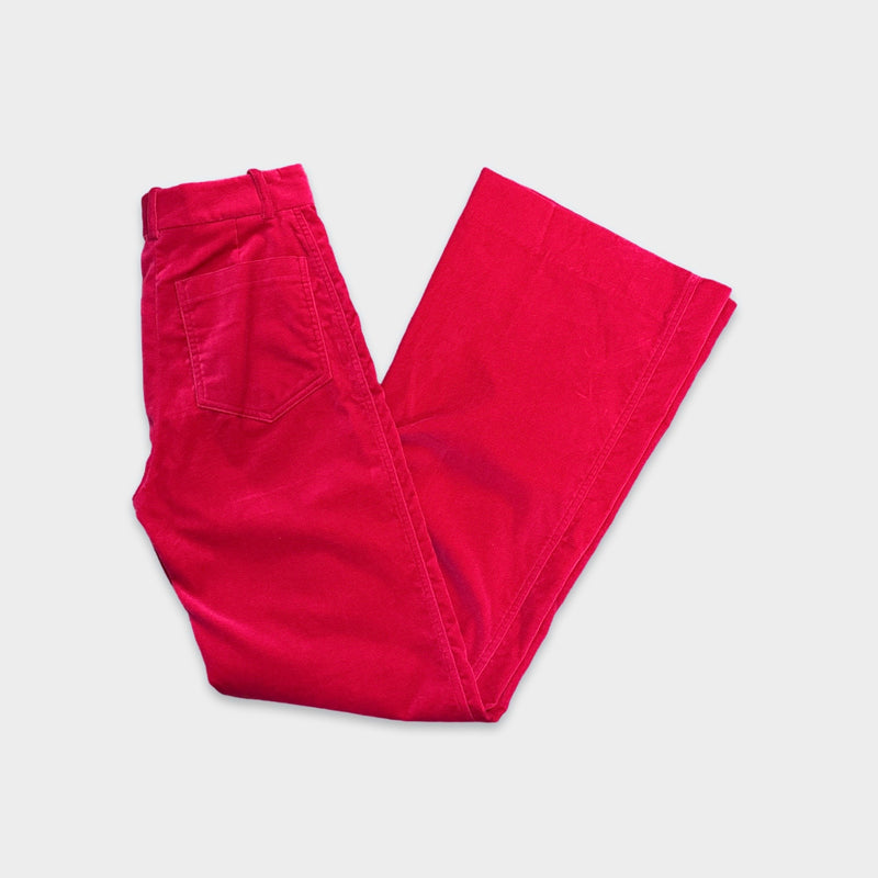 Victoria Beckham Women's Raspberry Pink Velvet Trousers