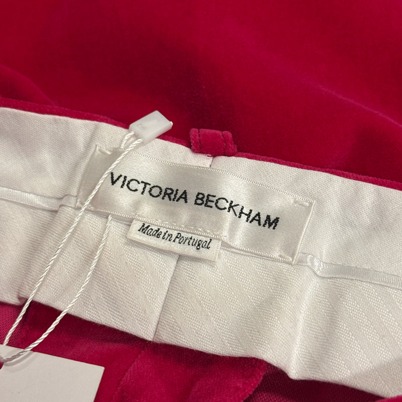 Victoria Beckham Women's Raspberry Pink Velvet Trousers