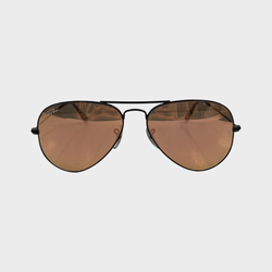 Ray Ban mirrored silver and orange aviator sunglasses