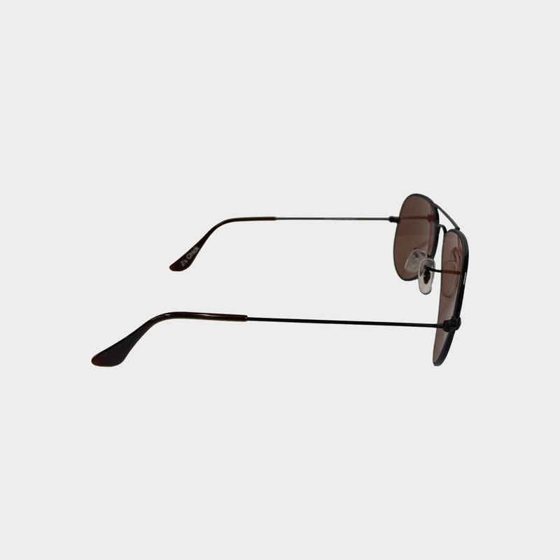 Ray Ban mirrored silver and orange aviator sunglasses