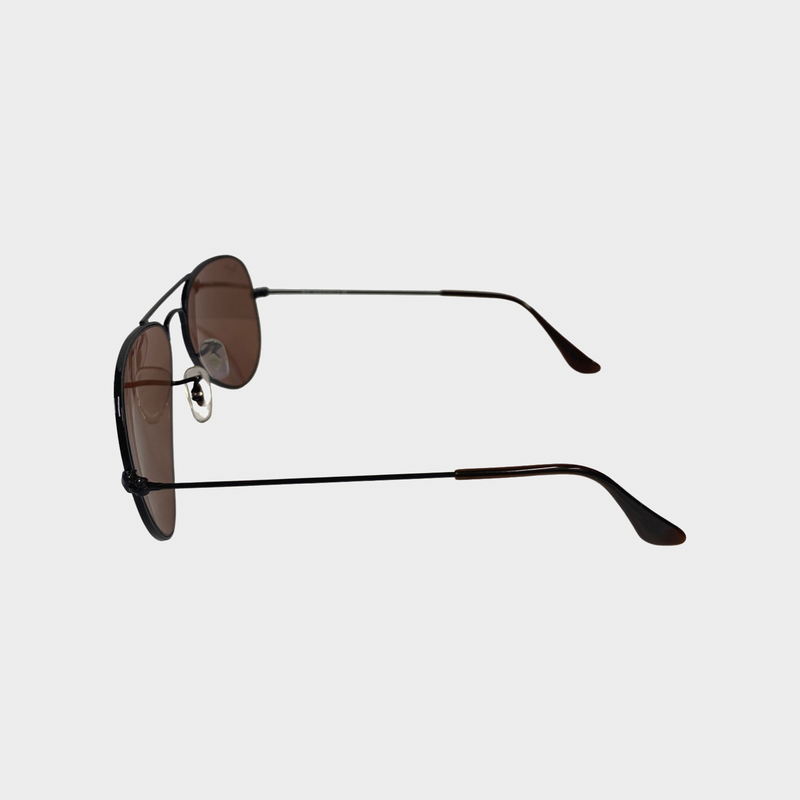 Ray Ban mirrored silver and orange aviator sunglasses