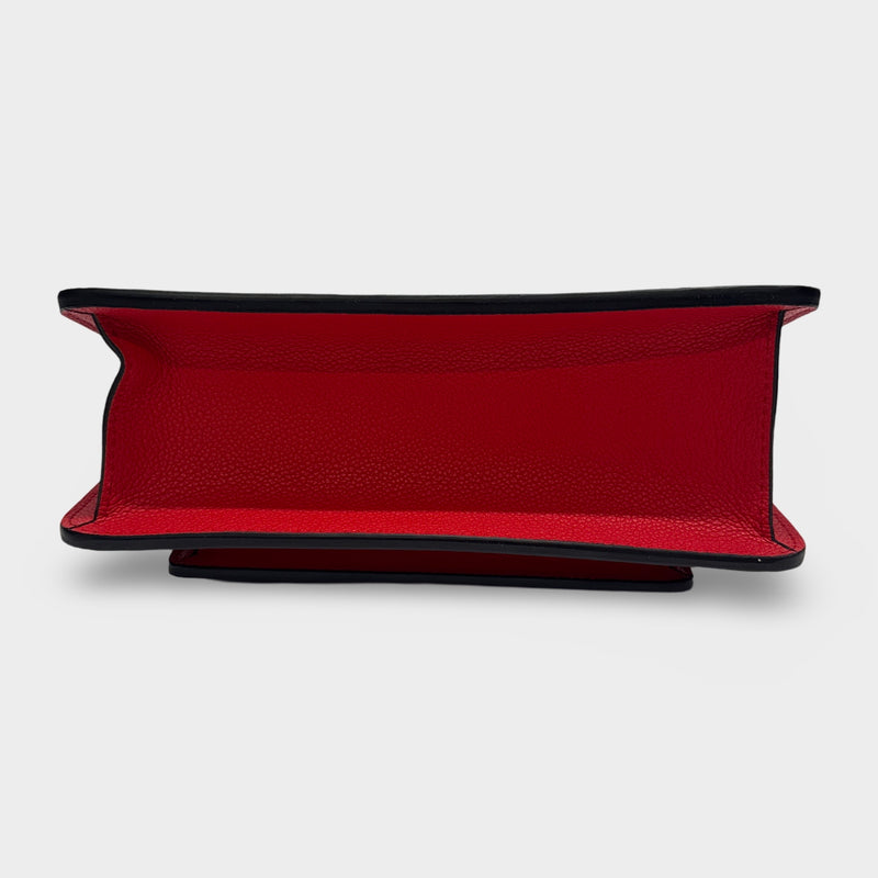 Louis Vuitton Neo Monceau Black Handbag with red handle and blue strap