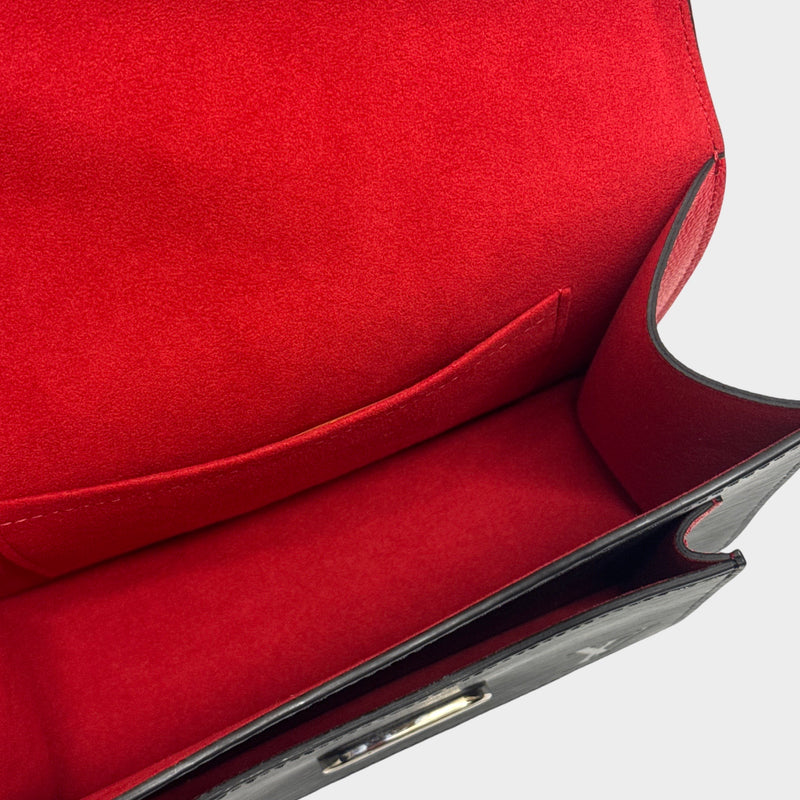Louis Vuitton Neo Monceau Black Handbag with red handle and blue strap