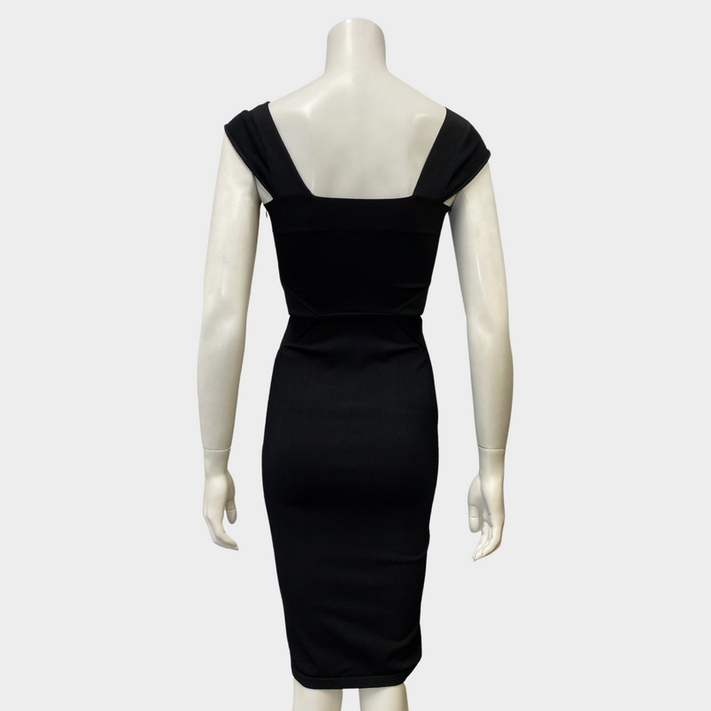 Stella McCartney black side cut out rayon dress