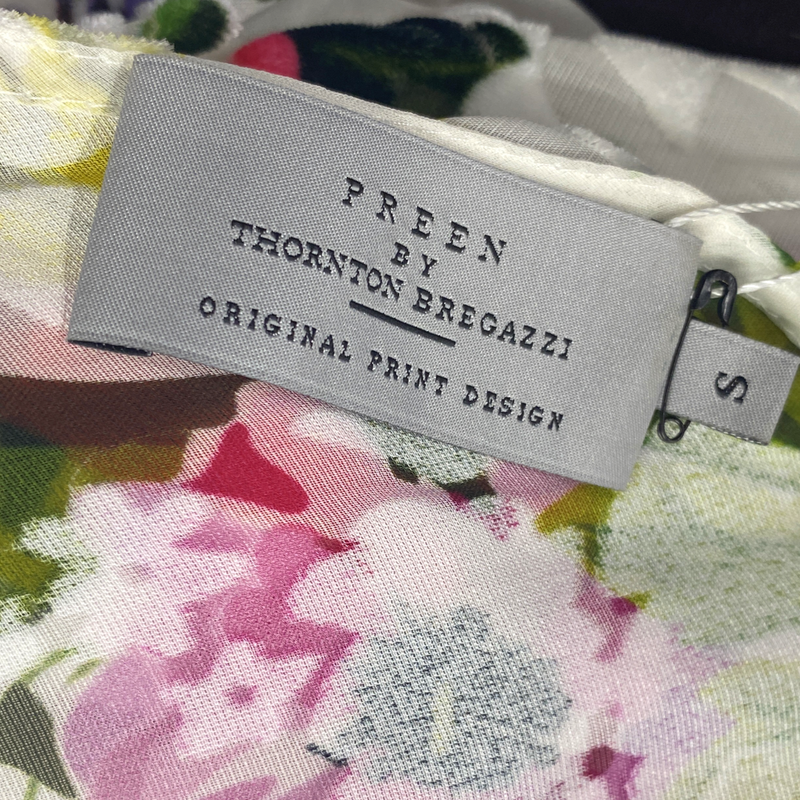 Preen by Thornton Bregazzi white floral print sheer long dress