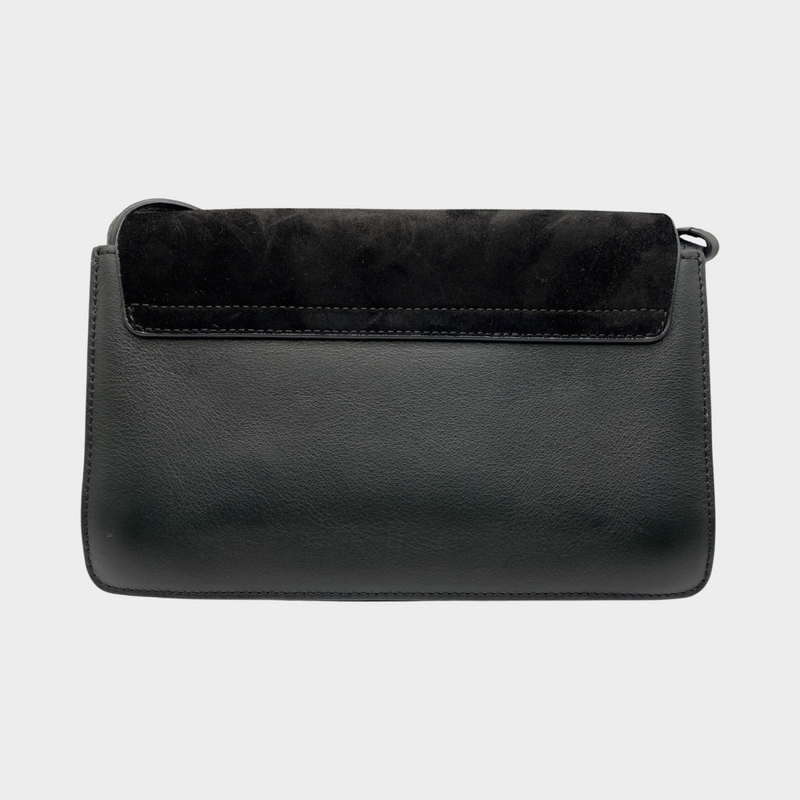 ChloÉ Faye black leather and suede handbag with gold hardware