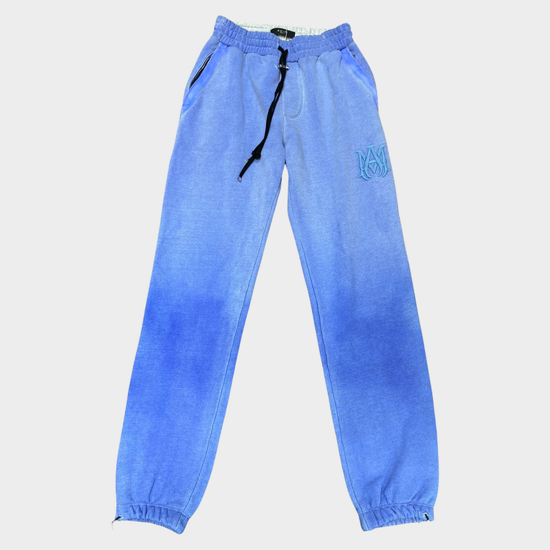Amiri men's blue and grey cotton joggers