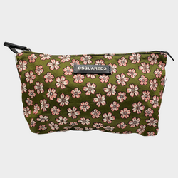Dsquared2 men's pink and green floral fabric clutch