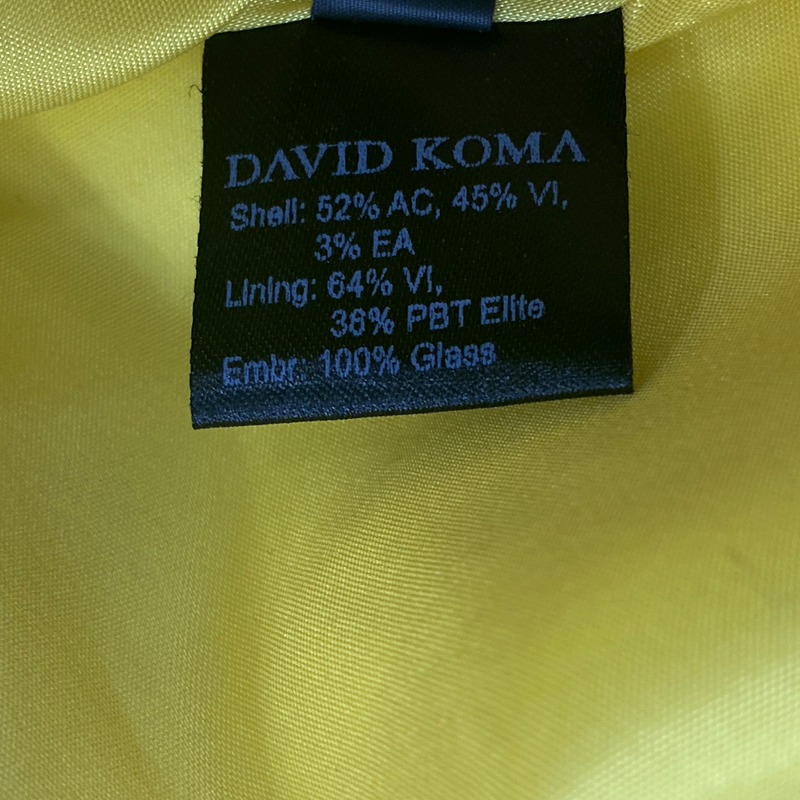 David Koma burgundy yellow mini dress with diamante flower detail