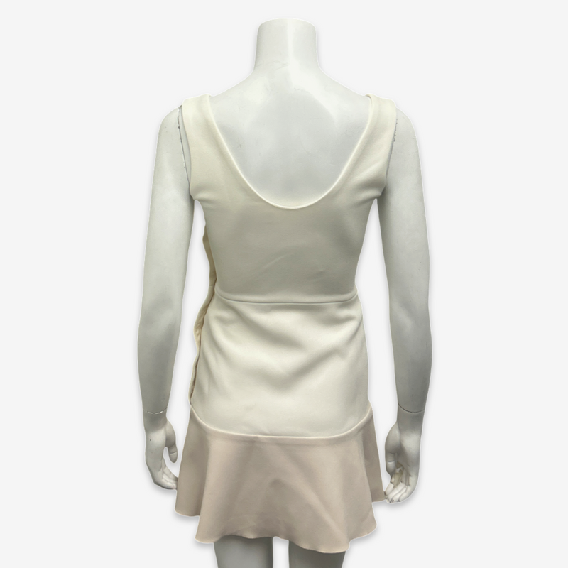 Victoria Beckham White and Pink Structured Dress With Buttons
