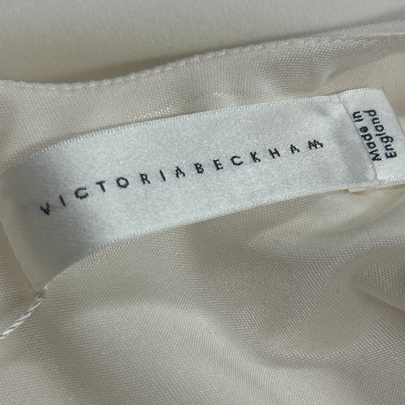Victoria Beckham White and Pink Structured Dress With Buttons