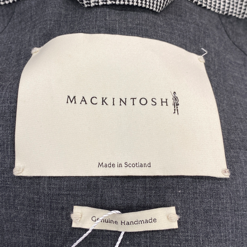 Mackintosh men's grey checked belted trench coat