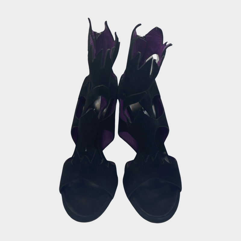 Giuseppe Zanotti black suede ankle boot heels
