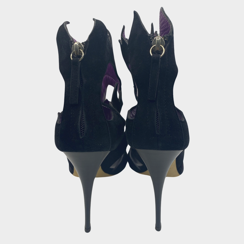 Giuseppe Zanotti black suede ankle boot heels